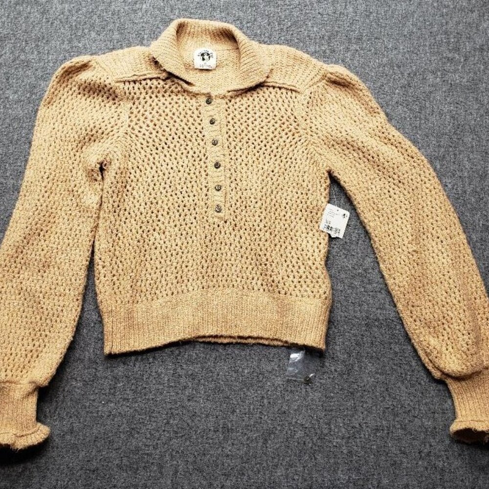 Free People Care FP Snowdrift Pullover Sweater Camel Heather XS NWT $138 Soft